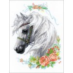 White Mane & Roses Counted Cross Stitch Kit (image for) White Mane & Roses Counted Cross Stitch Kit